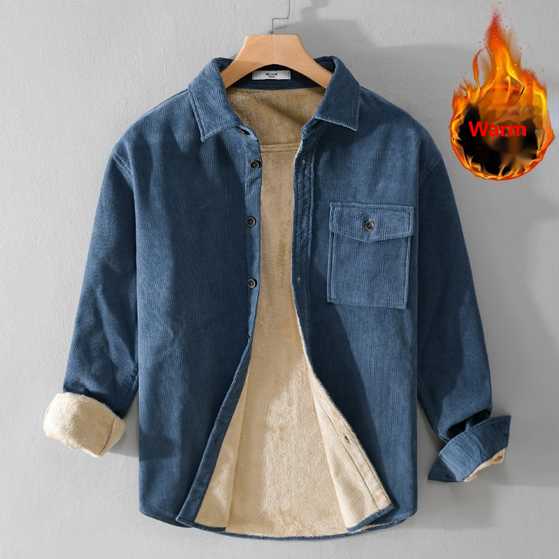 Flannel Shirt Lined - Corduroy overhemdjack voor heren, zwaargewicht wintershirt