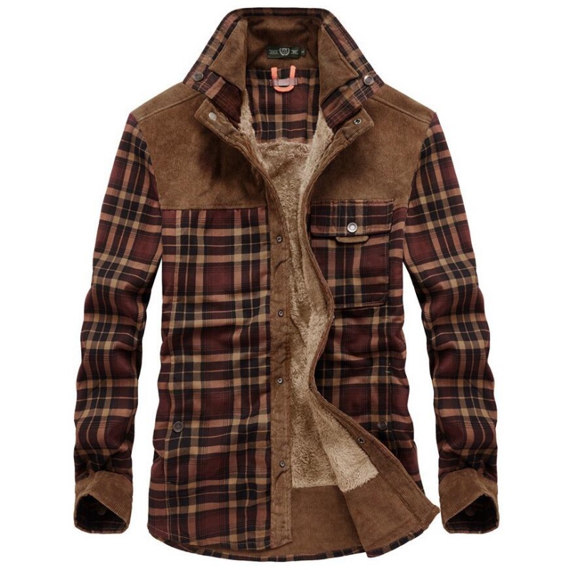 Heren winterjassen winddicht w - Flannel Shirt Lined recensie en prijs